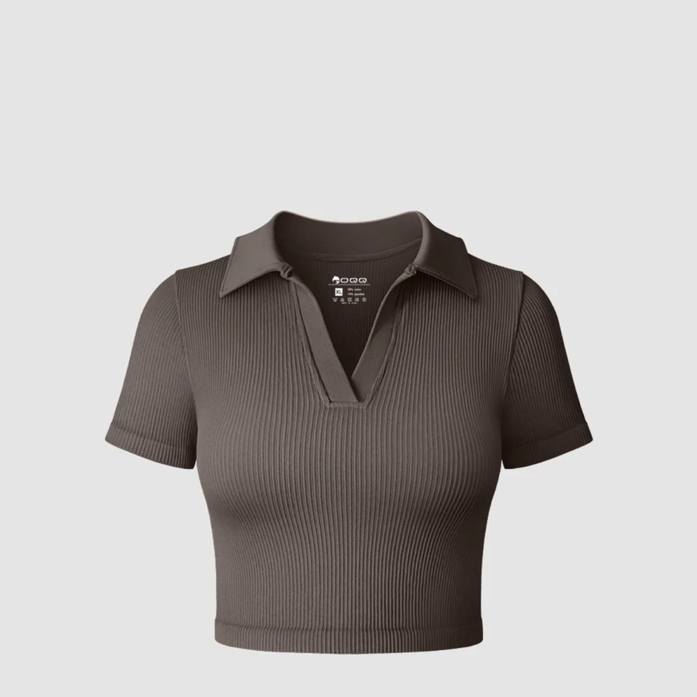OQQ Cropped Collared shirt size large New - Picture 2 of 5